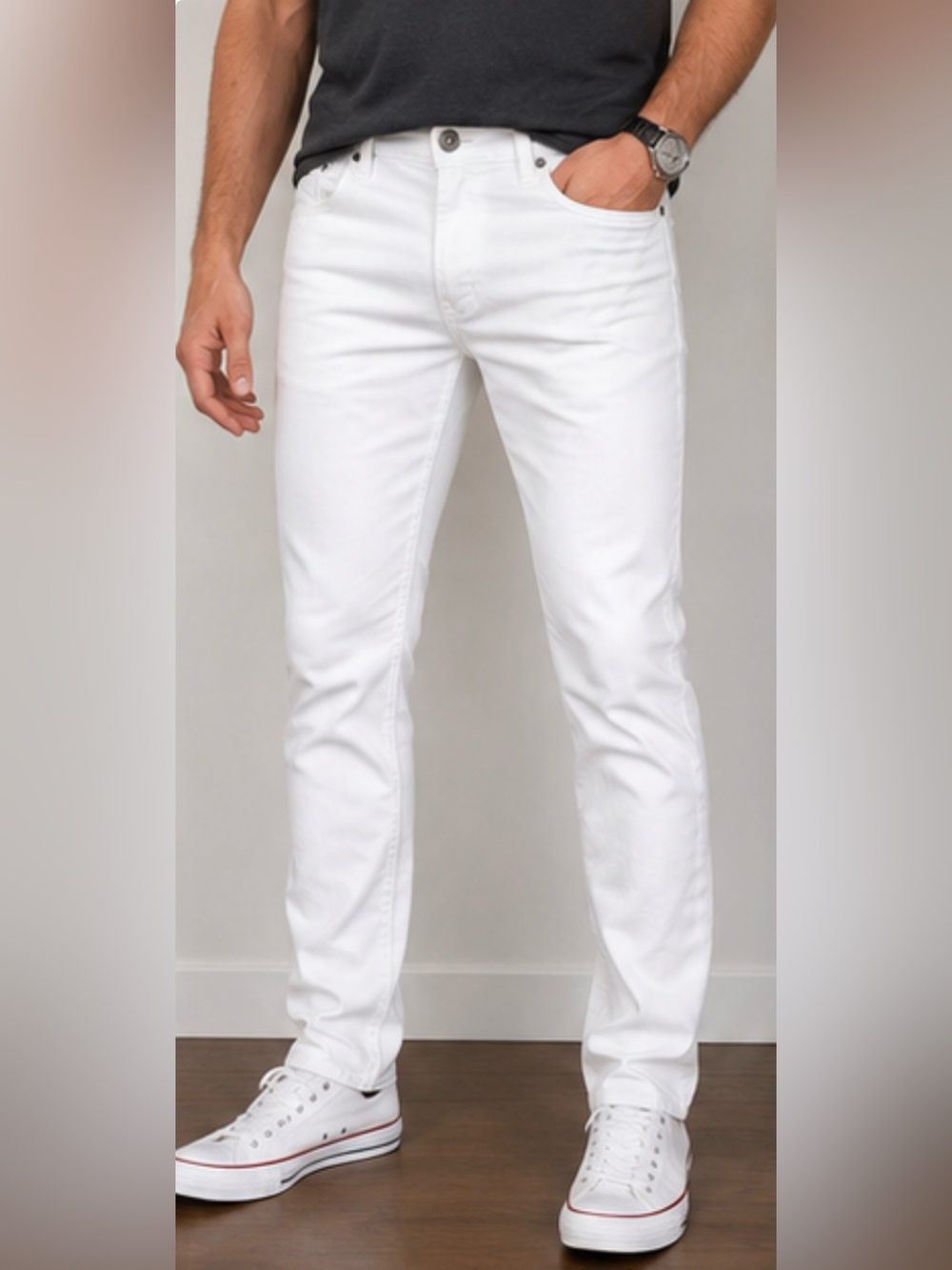 LE 31 Simons Tokyo Fit White Stretch Jeans Men’s 33x32